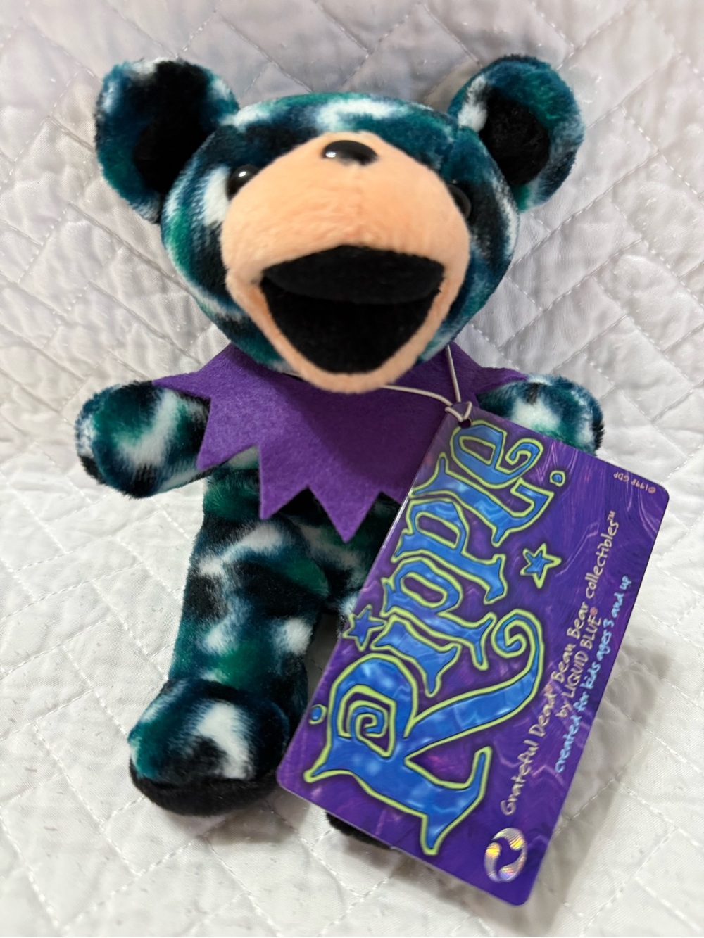 Grateful Dead 7” Plush Beanie Bear Retired Ripple NWT Great Condition